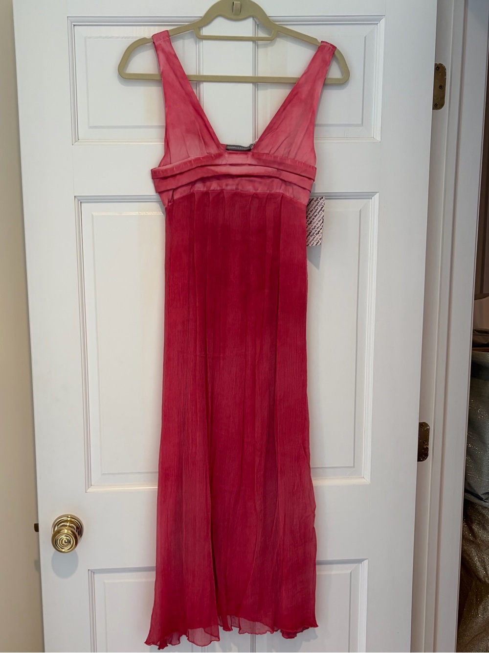NWT Andrea Rosati Sleeveless Pink V-Neck Dress